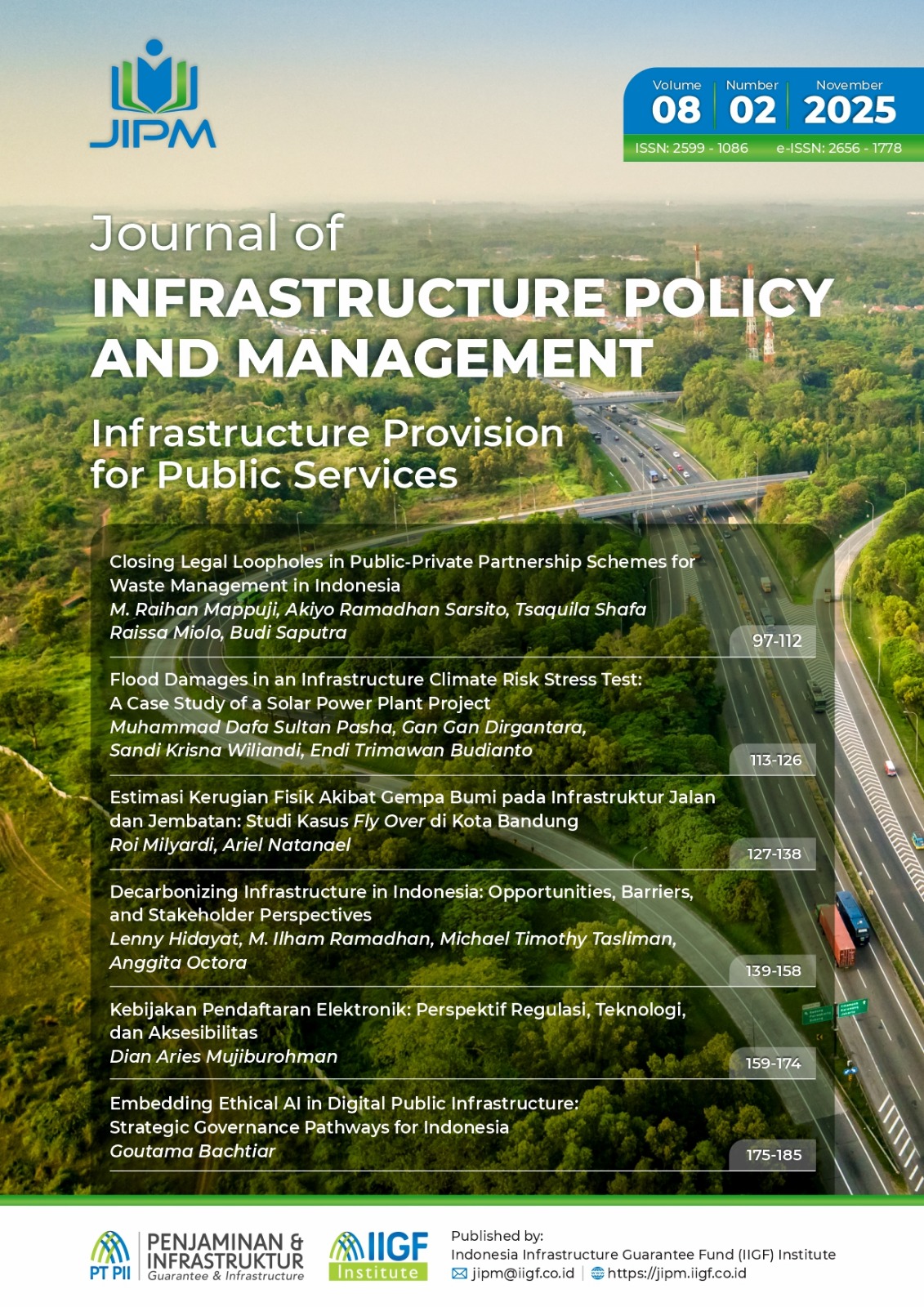 					View Vol. 8 No. 2 (2025): Journal of Infrastructure Policy and Management (JIPM)
				