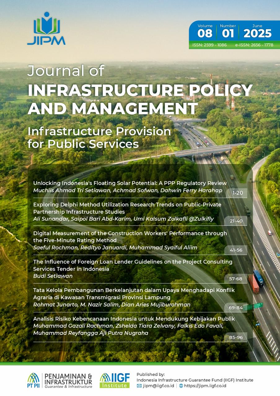 					View Vol. 8 No. 1 (2025): Journal of Infrastructure Policy and Management (JIPM)
				