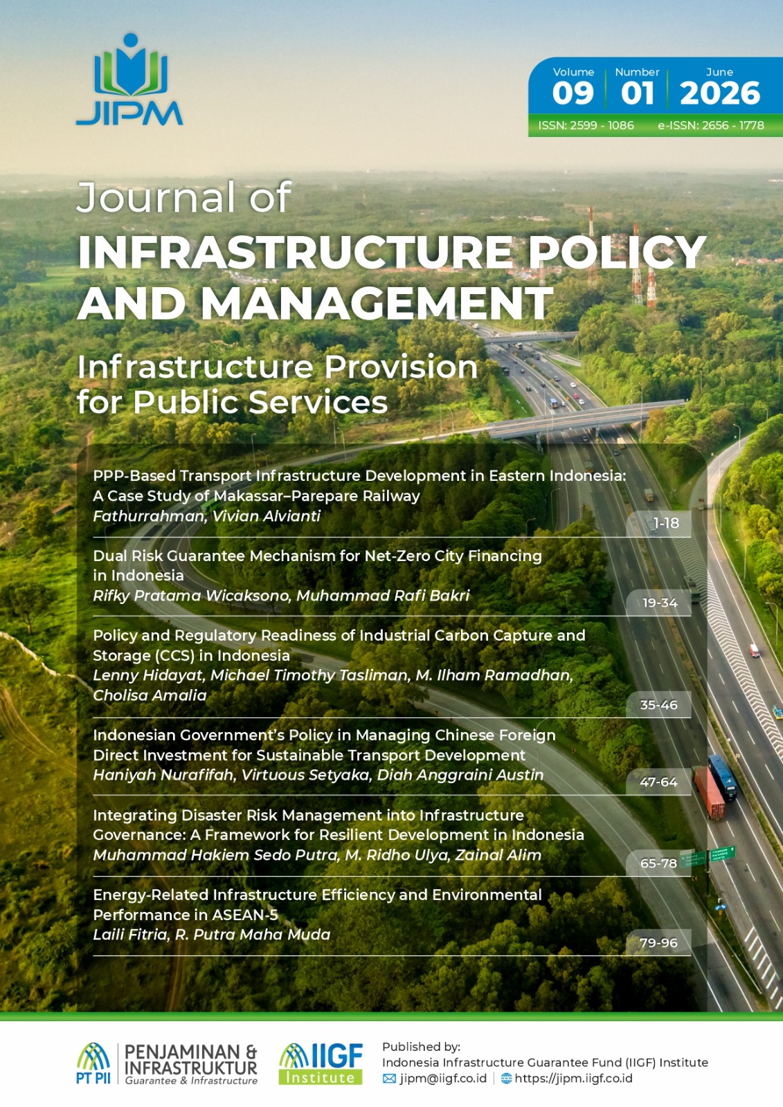 					View Vol. 9 No. 1 (2026): Journal of Infrastructure Policy and Management (JIPM)
				
