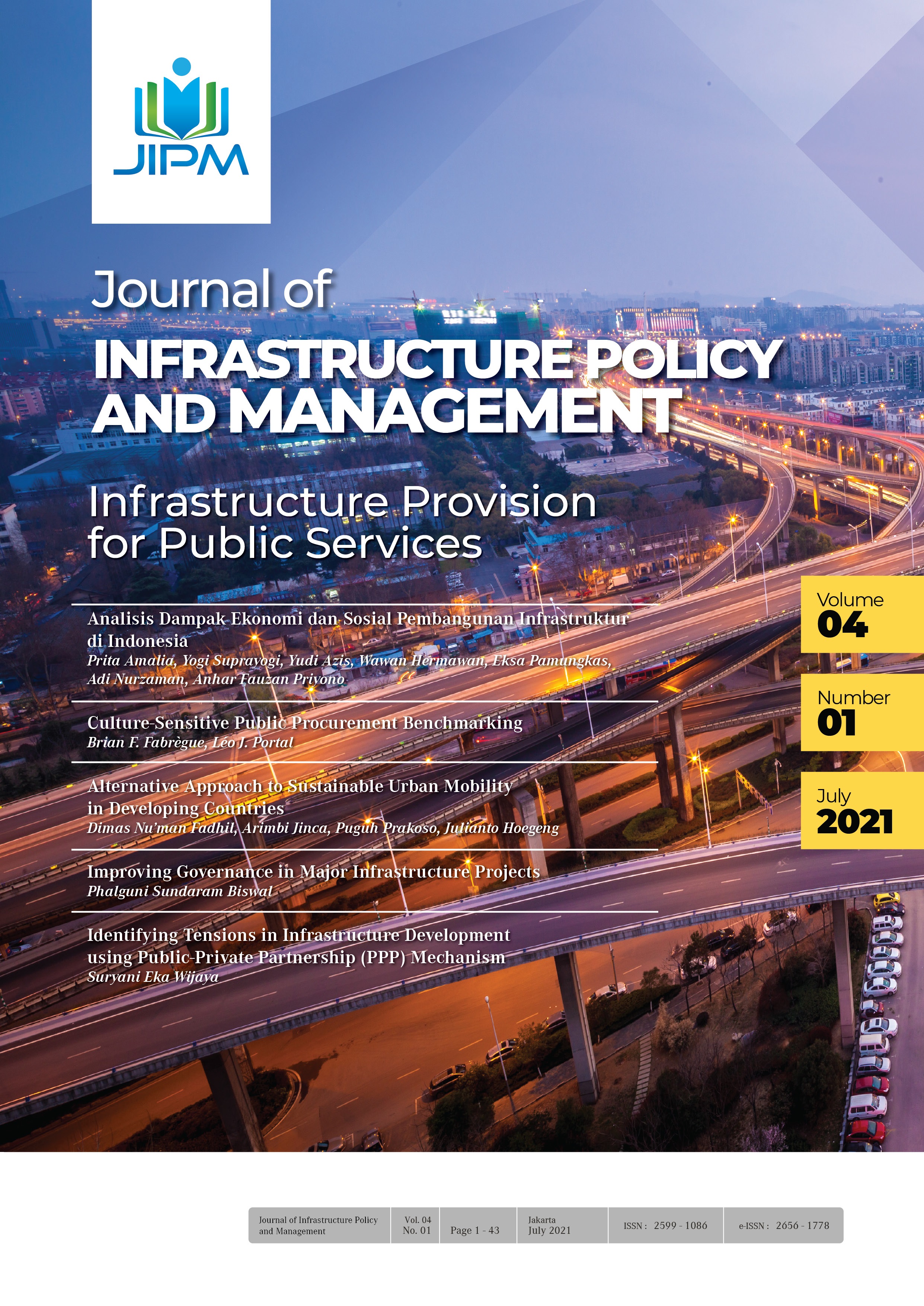 					View Vol. 4 No. 1 (2021): Journal of Infrastructure Policy and Management (JIPM)
				